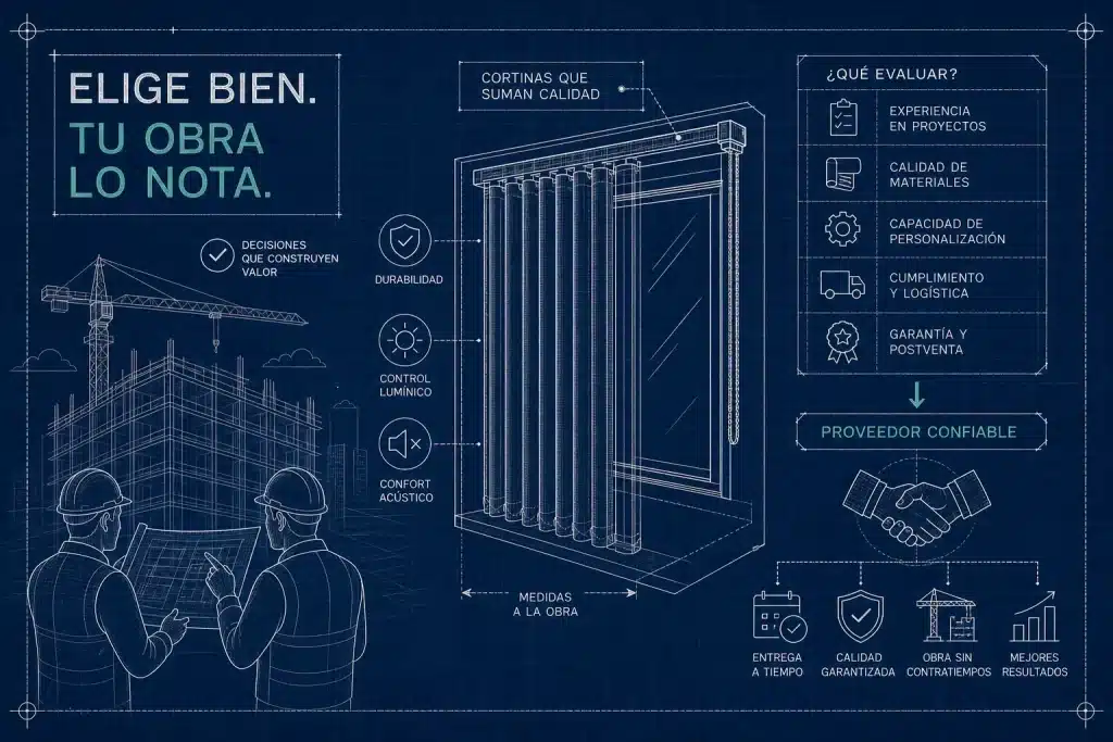 Como elegir proveedor de cortinas para una obra en Colombia