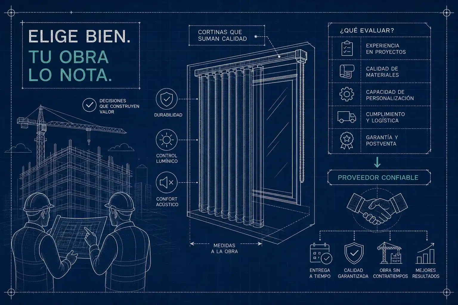 Cómo elegir proveedor de cortinas para una obra en Colombia